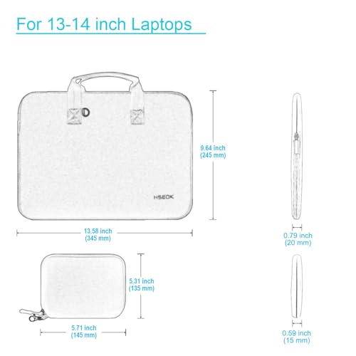 Hseok Laptop Sleeve 14 inch Case with Small Case, Compatible with MacBook Neo 14, MacBook Pro 14 M5/M4/M3/M2/M1, XPS 14 and Most 14 inch Notebooks, Neoprene Computer Handbag,B01F01 - color: B01f01, size: 14"