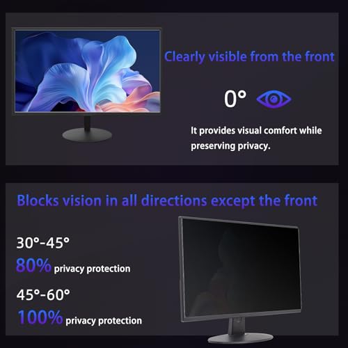 22" Privacy Screen Computer for 16:10 Aspect Ratio, 2-Sided Removable Anti-Peeping/Anti-Glare, Blue Light Block, UV Protect, Reduce Strain, Anti-Scratch, Fits 22-inch 16:10 Protector Film - size: 22inch 16:10