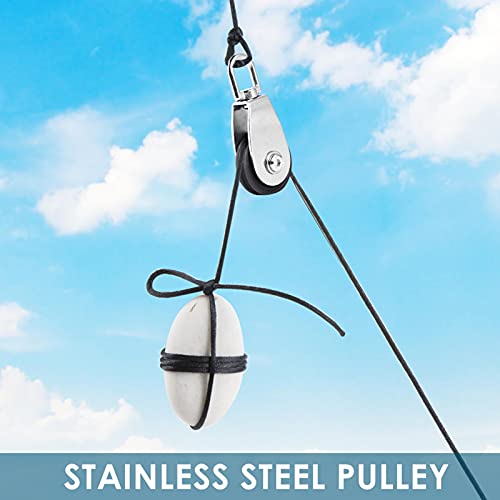 KANASI Fitness Bearing Pulley, Stainless Steel Dual Bearings Nylon Wheel Mute Pulley Block for Gym Equipment and Outdoor Rope Tools