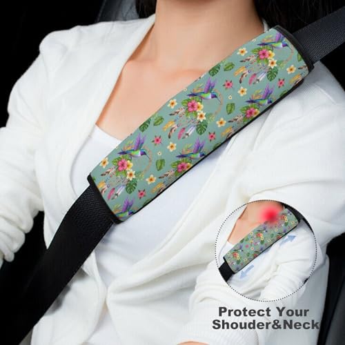 Universal Soft and Comfortable Car Seat Straps Shoulder Pads for Girls and Boys, Most Cars, 1 Pair Hummingbird Bird Harness Pads Strap Comfortable Driving - color: Pattern 612