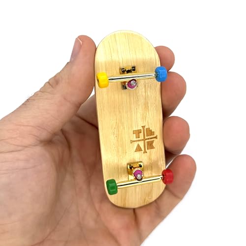 Teak Tuning 34mm Pro Fingerboard Complete - Fully Assembled with Pro Level Components - Pro Shaped Wooden Deck (34x97mm), UltraSpin Bearing Wheels, Prodigy Gen2 Trucks - Firework - style: Modern