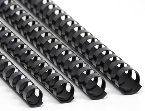 Rayson CR16202225BK Plastic Binding Combs 5/8 in. 13/16in, 7/8in, 1in, 19-Ring Letter Size, Black Comb Binding Spines, Multi-Size Pack of 40 - color: Black, size: Letter size - 5/8in, 13/16in, 7/8in, 1in