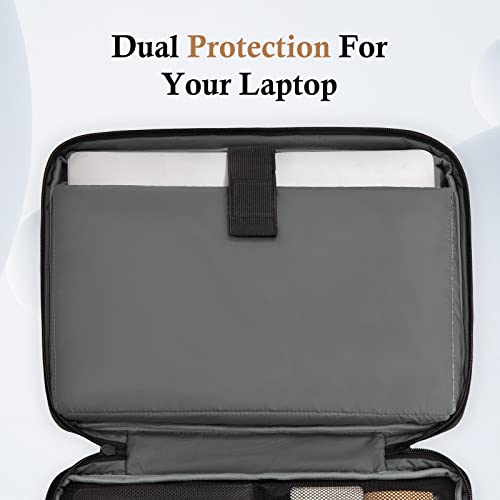 bagasin 17 17.3 Inch Laptop Sleeve Case | Slim, TSA-friendly laptop bag with handle, water-resistant & durable. Fits HP, Dell, Lenovo, Asus 17-17.3 inch notebooks - color: Black, size: 17