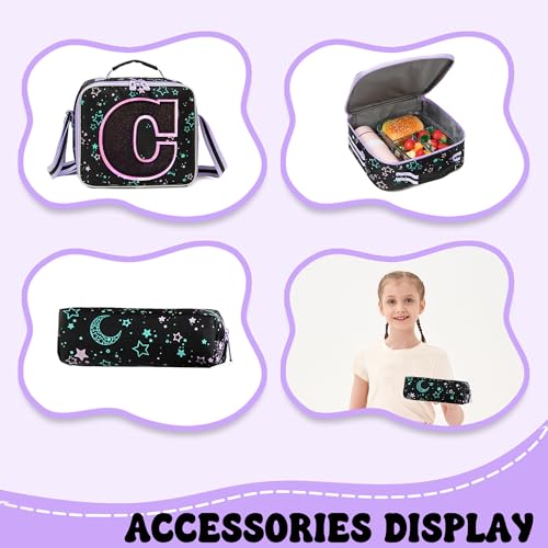 HTgroce Cute Rolling Backpack with Wheel,School Backpack for Kids Girl Roller Schoolbag Wheeled Backpacks Set Carry-on Luggage,Black C - color: Black, style: C