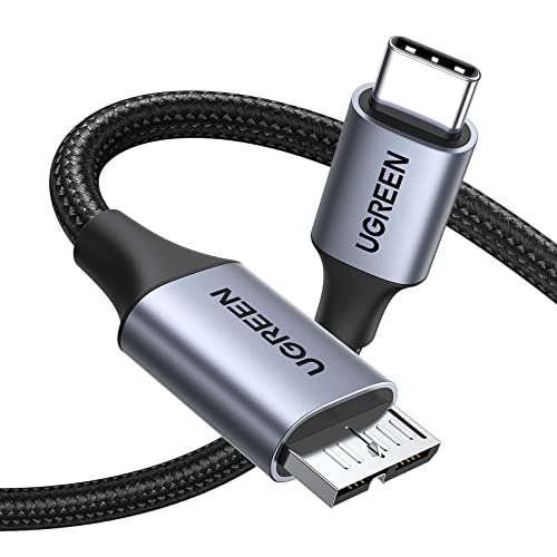 UGREEN 10Gbps USB C to Micro B Cable 3.3FT for External Hard Drive | 10Gbps transfer speed, braided shield, 40000+ bend tests, aluminum alloy shell, wide device compatibility - size: 3.3 FT