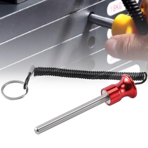 Gym Pin, Universal Aluminum Alloy Weight Stack Pin with Pull Rope for Fitness Equipment Pin Training - color: Silver 10*125mm