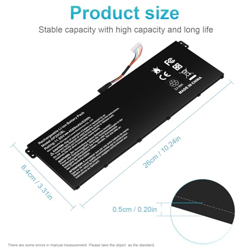AP20CBL Laptop Battery for Acer Aspire 5 A515-45 A515-45G A515-46 A515-56 A515-56T A515-56G Aspire 7 A715-43G Swift 3 SF314-43 SF314-511 Vero AV15-51 TravelMate Spin B3 B311RNA-32 Chromebook CB315-4H - size: 10.24*3.31*0.2inch AP20CBL