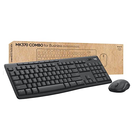 Logitech MK370 Combo for Business, Wireless Full-Size Keyboard and Wireless Mouse, Secure Logi Bolt USB Receiver, Bluetooth, Globally Certified Windows/Mac/Chrome, Linux - Graphite, Pack of 4 - size: One Size (Pack of 4)