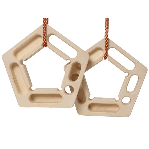 Wooden Rock Climbing Hangboard Rock Climbing Fingerboard Rock Climbing Training Climbing Board Trainer for Strengthen Fingers and Grip - color: 2*PCS-Pentaboard