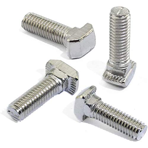 20 Pcs M5 x 12mm Thread T Slot Drop-in Bolt T-Bolt Hammer Head Bolt T Screw Stud for 2020 Series Standard 6mm T-Slot Aluminum Extrusion Profile (2020 Series) - size: 20-M5x12mm