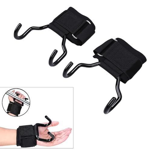 Greensen Adjustable Weight Lifting Hooks with Non-Slip Rubber Grip, Heavy-Duty Wrist Straps for Strength Training & Pull-Ups, 330 lbs Capacity