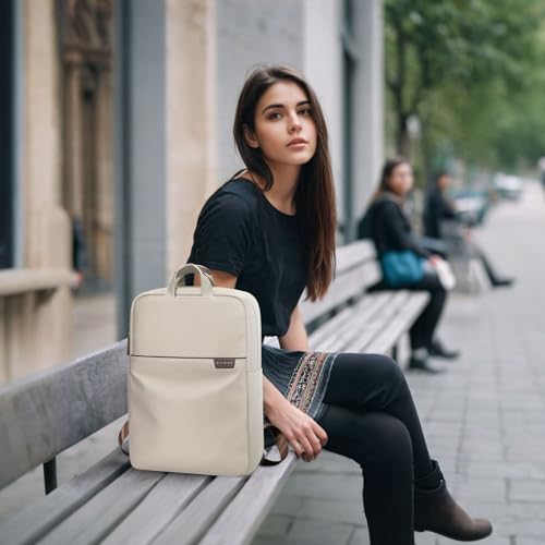 GOLF SUPAGS Travel Laptop Backpack for Women Anti Theft Slim Durable College Bookbag Business Computer Bag Fit 17Inch Notebook (Apricot, 17Inch) - color: Apricot, size: 17 Inch