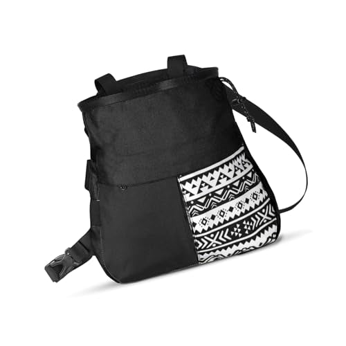 Mountaineering Chalk Bag with Large Capacity, Independent Front Compartment, Multifunctional Sports Bag for Climbers, Trapezoidal Bottom, Orange - size: Large Black