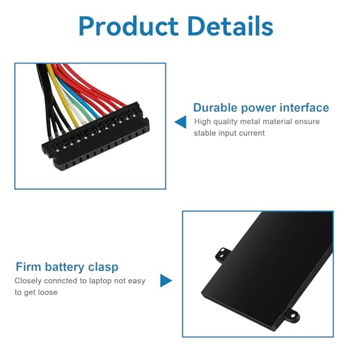 ASUNCELL L17M3PG2 Laptop Battery Compatible with Lenovo Legion Y7000-2019 Y7000P-1060 Y530-15ICH-1060 Y540-15IRH Y540-17lRH Series L17C3PG2 5B10Q88555 5B10Q88559 11.52V 57Wh 4955mAh Ultra-Long Line - size: L17M3PG2 11.18 × 5.59 × 0.67 in