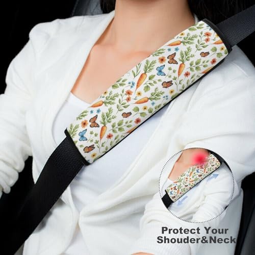 2 Pack Cute Rabbit Bunny Car Seat Belt Pad Soft Padded Seat Belt Cushion for Child, Stroller Pushchair High Chair, Shock Absorption - color: Pattern 1066