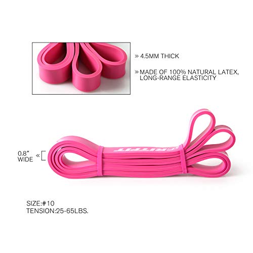 RitFit Pull Up Assist Band in Natural Latex for Stretching and Mobility | Resistance Band,Eco-Friendly Latex, Pull-Ups Powerlifting, Physical Therapy Rehab, Full-Body Training, Mobility Training - color: Rose Pink