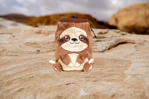 Chalk Bag for Rock Climbing - Cute Chalk Bag for Bouldering, Gym, Indoor & Outdoor Climbing with Adjustable Belt, Brush Holder & Carabiner - style: Sloth