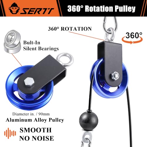 SERTT Cable Pulley Wheel for Home Gym Pulley System, Upgraded 90mm Aluminium Alloy Gym Pulley for Maximum 660LBS Load - color: Blue, style: [2 Pack]