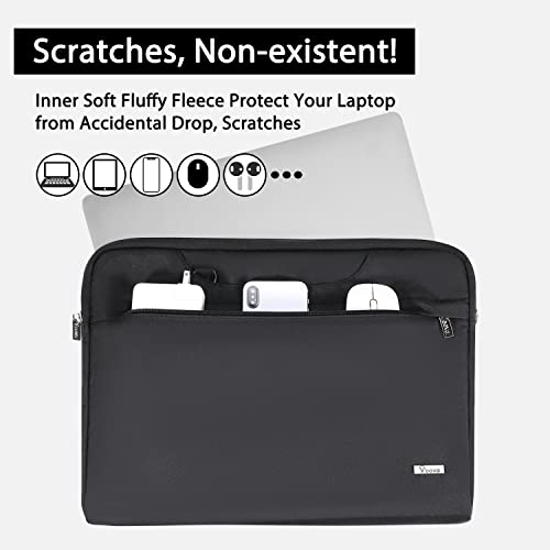 Voova Laptop Case 13 14 15 16 17 Inch with Shoulder Strap, Waterproof Laptop Bag Sleeve Slim Briefcase - color: Black, size: 17-17.3 Inch
