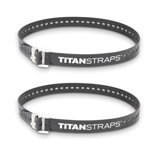 Titan Industrial Straps – Strong & Simple Tie-Downs for Construction (Welders, DIY Home) & 1st Responders – 3 Year Warranty, Batch Tested – 70 lb. Working Load, 36" Length, Black, 2-Pack - color: Black, size: 36" Length / 2-Pack
