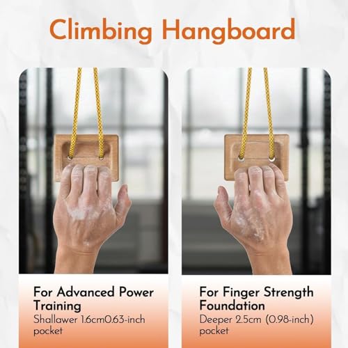 Hangboard Rock Climbing 1 Pair Portable Wooden Trainer | Fingerboard Climbing for Climbers Tree Hand Playground Enhances Grip Strength Indoor Outdoor Doorway