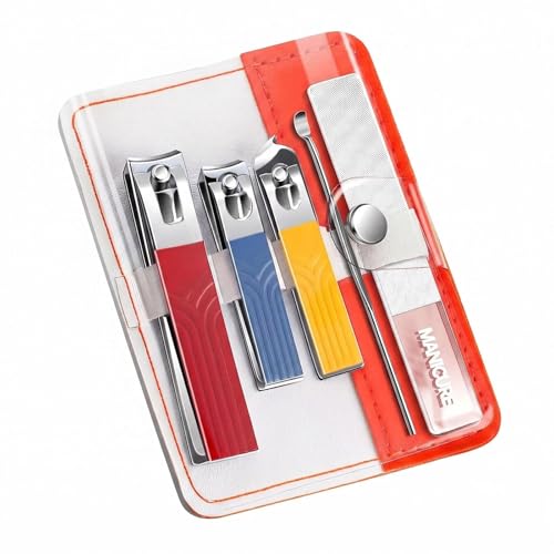 5-in-1 Manicure Set for Women Men, Fingernail Toenail Clippers Stainless Steel Manicure Pedicure Kit w/Angled Trimmer Professional Nail Grooming Kit with Portable Travel Case - color: 5pcs - 3 Color