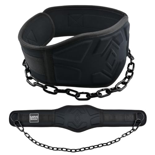 Dip Belt for Weightlifting - 12mm Neoprene Padded Weight Lifting Belt with 36IN Heavy Duty Steel Chain, Weighted Pull Up Belt for Dips, Squats, Strength Training, Men Women - color: Black