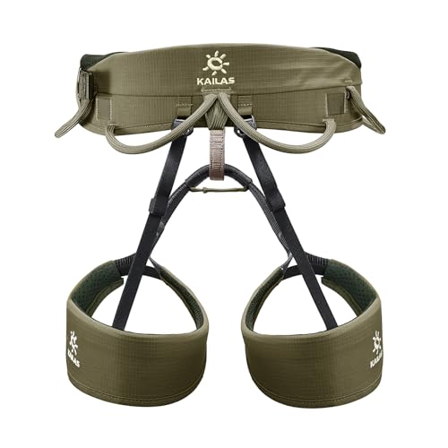 KAILAS Airo Rock Climbing Harness Men Roofing Harnesses Rescue Mountaineering Safety Belt Women Comfortable Lightweight - color: Gray Green, size: X-Small