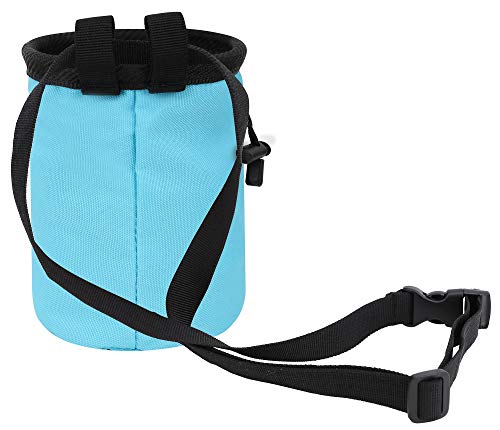 AMC Rock Climbing Panda Design Chalk Bag with Adjustable Belt - color: Light Blue