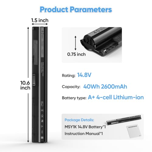 38.48Wh M5Y1K Laptop Battery Replacement for Dell Inspiron 5310 5320 5330 5410 5418 5510 5515 5518 5625 5630 5635 3510 3511 3515 Latitude 3320 3330 3420 3520 Vostro 3515 3525 5620 5625 TN70C - size: V6W33