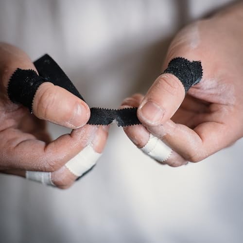 WARM BODY COLD MIND Athletic Finger Tape - 0.5inch x 33ft - Sport Tape for Fingers, Strong Hand Wrap for Crossfit, Weightlifting, Jiu Jitsu, Rock Climbing - color: 3 Rolls Black/White (33ft)
