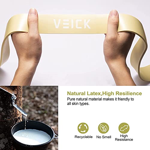 VEICK Pull Up Assist Resistance Bands for Home Gym | 100% Natural Latex, Non Slip Leather Texture, Space Saving, Versatile for Full Body Training, Home Gym - color: Green Set of 6