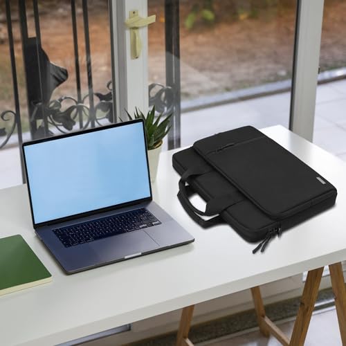 TECOOL 17 17.3 Inch Laptop Bag, 360 Protective Case Sleeve Messenger Bag | Waterproof Computer Briefcase with Shoulder Strap for 17-17.3 Inch Acer ASUS Lenovo HP Laptop Notebook, Black - color: Black, size: 17-17.3 Inch