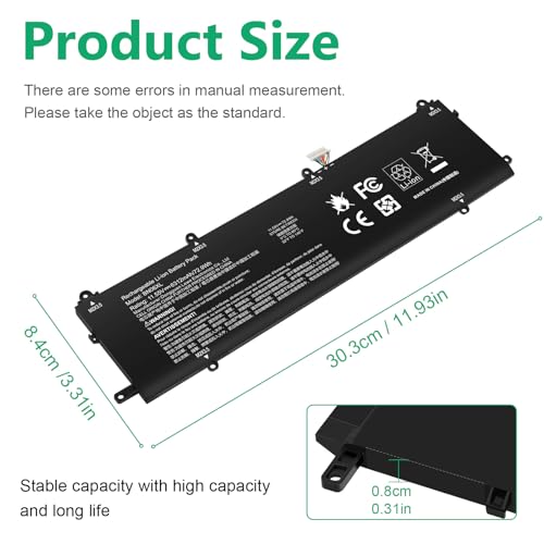BN06XL L68299-005 Battery for HP Spectre X360 BN06XL 15 15-eb000 15-eb0xxx 15-eb1xxx 15-EB0053DX 15-EB0043DX 15-EB1043DX 15T-EB000 15T-EB100 15T-EB 15-EB Series BNO6XL BN06072XL L68235-1C1 11.55V - size: BN06XL 14.17 4.33 1.02