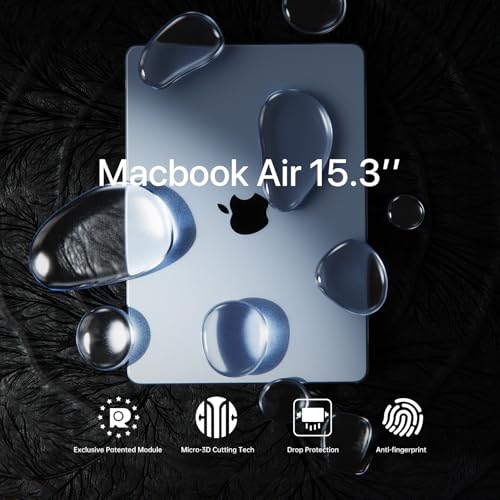 Soonjet for MacBook Air 15 inch Case, M5 M4 M3 M2 2026-2023 Keyboard Cover | 100% Color Match, Sky Blue, Clear Matte, Anti Crack & Fingerprint & Scratch, Ultra Thin & Light, Protective Laptop Hard Shell - color: Frost Sky Blue