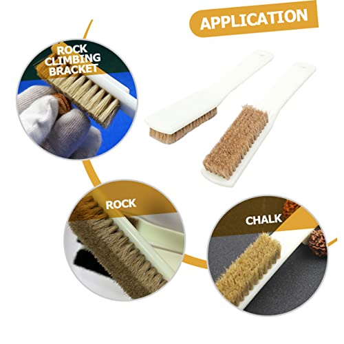 OUNONA 2Pcs Bouldering Brush Natural Material Climbing Stone Cleaner with Thick Bristles and Ergonomic Handle for Outdoor Sports and Boulder Cleaning