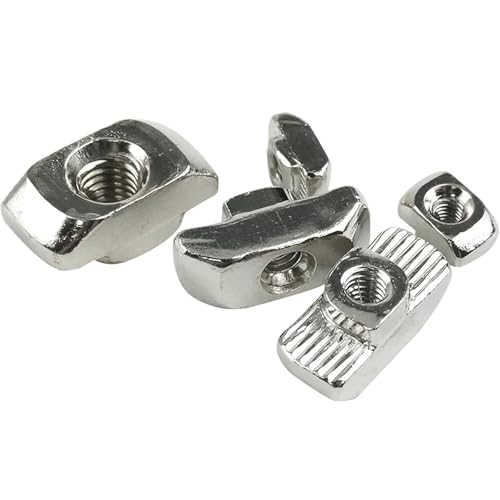 50 Pcs 2020 Series M3 T Nuts, T Slot Nut Hammer Head Fastener Nut, Nickel Plated Carbon Steel Nut for European Aluminum Profile,Drop in T Slot Nuts Assortment Kit(20-M3) - size: 20-M3（50 Pcs）