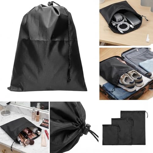 6-Pack Nylon Drawstring Bags with Toggle Closure - Multi-Size Cinch Sack Set for Travel Luggage Organization, Gym Gear, Shoe Storage, and Folding Blind Cane Pouch - Ditty Bags (6 x 10 Inch) - size: 6 x 10 Inch