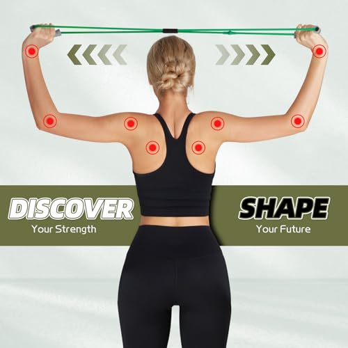 Figure 8 Resistance Bands with Handles, Arm Resistance Bands | Home Workout, Physical Therapy, Strength Training, Travel Portable, Arm workouts - color: Green-20lbs