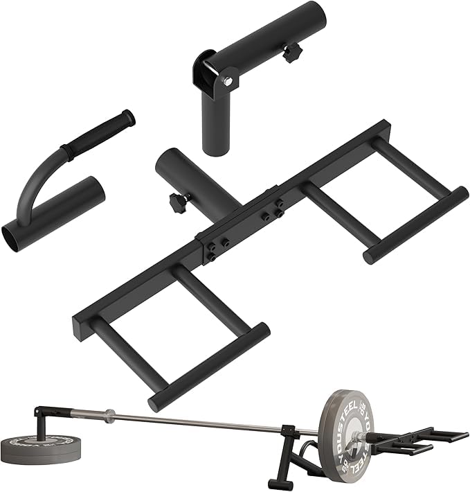 Tamisom Heavy Duty Landmine Handle Attachment Set T Bar Row Viking Press Attachment for Barbell Workouts Weightlifting Landmine Handle Fits 2-Inch Olympic Barbell Strengthen Back and Core Muscles