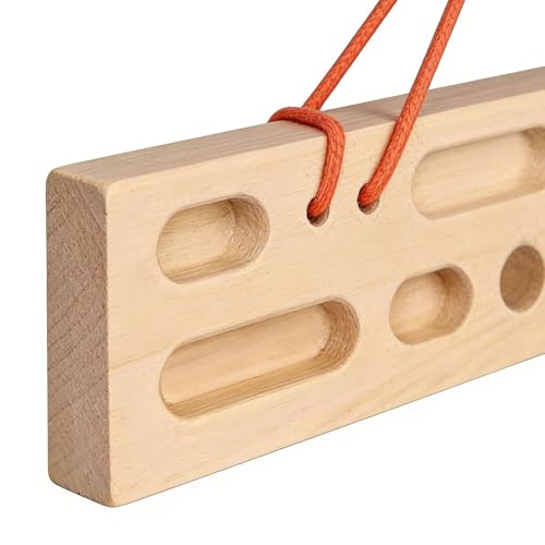 Hangboard Rock Climbing Wooden Multi-Grip Portable | Rock Climbing Pull Up Bar Grip Trainer for Climbers Beginner Men Women Home Gym Indoor Fitness Workout
