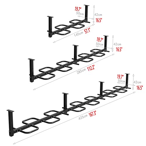 Wall-Mounted Pull-Up Bars/Climbing Frames, Home Gym Upper Body Strength Training Fitness Bar, Security And Stability, Load 300 Kg - size: 285CM