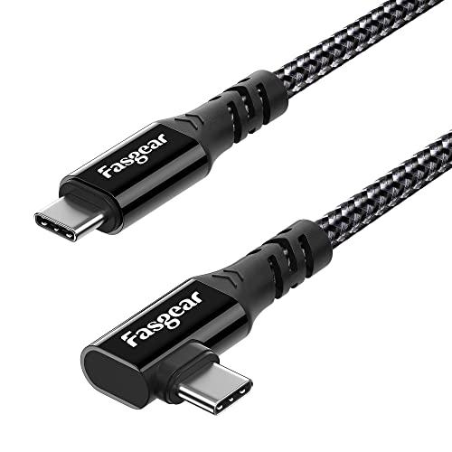 Fasgear USB C 3.2 Gen 2x2 Cable, 6ft, Black | 90 Degree, 20Gbps, 4K Video, 100W Charging, Compatible with [Thunderbolt 3/4] Mac-book Pro,i-Pad Pro, USB-C Devices - color: Black, size: 6 ft