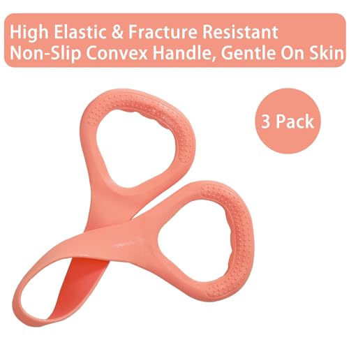 Figure 8 Resistance Band with Handles Elastic Exercise Band for Arm Back & Shoulder Workout Non-Slip 8 Shaped Resistance Band for Home Gym Yoga Pilates Stretching & Physical Therapy 3Pack - color: Blue Pink Purple