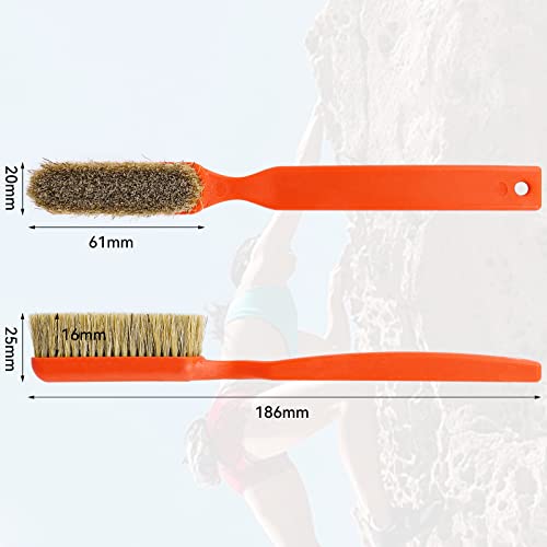 TWO STONES Climbing Chalk Brush with Thick Ultra Durable Boar's Hair Bristles, Bouldering Brush with Ergonomic Handle Portable with Climbing Chalk Bag(Not Included) for Climbing Wall Holds - color: Black+deep Blue