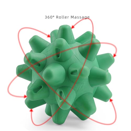 Massage Roll Balls, 2 Pack Spiky Massage Balls Deep Tissue Trigger Point and Myofascial Release for Plantar Fasciitis Relief, Muscle Recovery, 2.8 Inch Diameter (Green) - color: Green