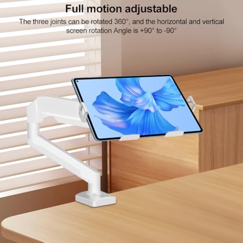 Laptop Arm Mount Adjustable Laptop Desk Mount 2-9kg Gas Spring Arm Up to 17.3 Inch Laptop Holder Tray Desktop Stand Clamp-on(Silvery) - color: Silvery