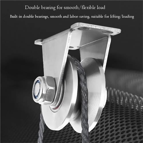 U Groove Stainless Steel Wall Pulley 2Pcs Track Wheel Bearing Pulley 304/201 Stainless Steel U/V/H Shaped Sliding Door Rollers Thickened 48 Wheel Rigid Caster(201 48U) - color: 201 48U