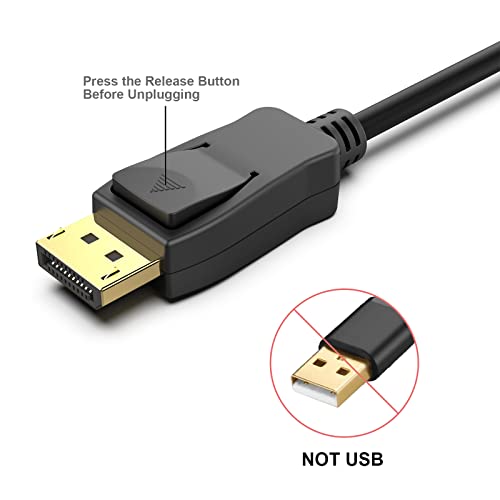 4K DisplayPort to HDMI 6 Feet Cable 2 Pack, Uni-Directional DP 1.2 Computer to HDMI 1.4 Screen Cable Compatible with HP, ThinkPad, AMD, NVIDIA, Desktop - color: 2 PACK, size: 6 ft