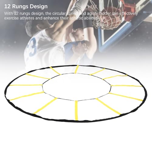 Agilitys Training Ladder, Circular 12 Rungs Nylon Speed and Agilitys Trainer Training Equipment for Soccer Basketball